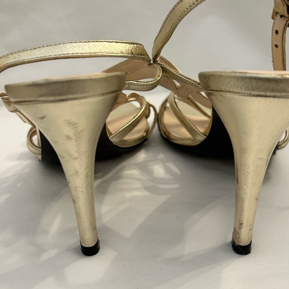 L.K. Bennett Gold Strappy Feria Heels‎ Size EU 37 - Picture 7 of 14
